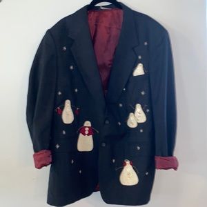 Men’s 42regular upcycled to a woman’s Christmas jacket